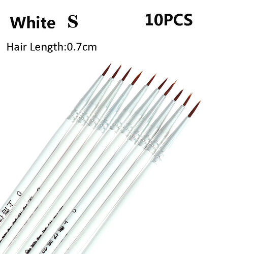 10pcs 0.7/1.1/1.5cm Fine Hand Painted Thin Hook Line Pen Art Supplies