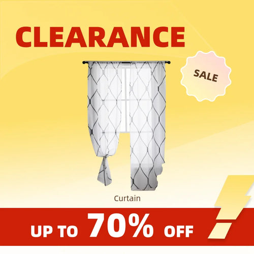 Clearance_Sheer Curtains White Korean Simple Mesh Veil for Living