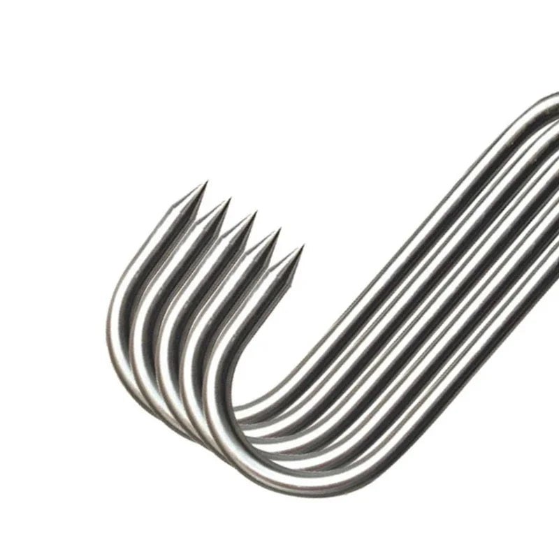Stainless Steel S Hooks with Sharp Tip Utensil Meat Clothes Hanger