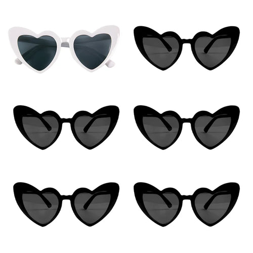 Bachelorette Party Heart Shaped Glasses Black White Pink Avocado Green