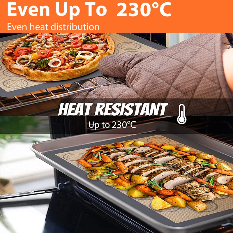 1PC Silicone Baking Mat for Oven, Thin 0.4mm, Reusable Non Stick Heat