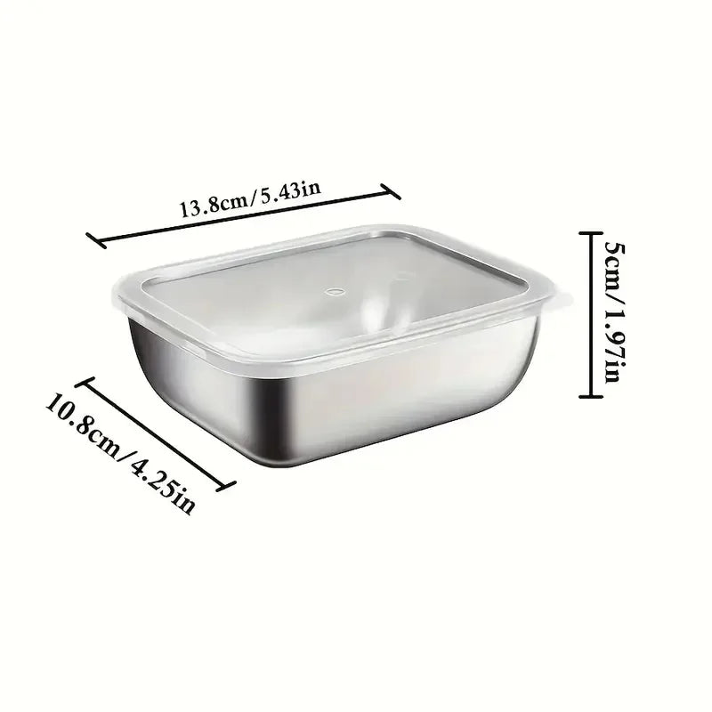 5pcs Stainless Steel Food Storage Stackable Meal Prep Boxes for
