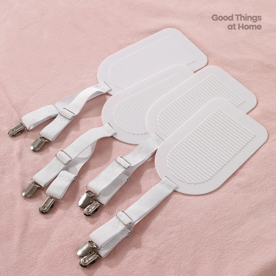 Bed Sheet Clips Adjustable Bed Sheet Holder Straps Set of 4 Elastic