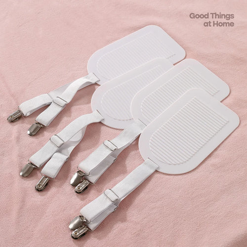 Bed Sheet Clips Adjustable Bed Sheet Holder Straps Set of 4 Elastic