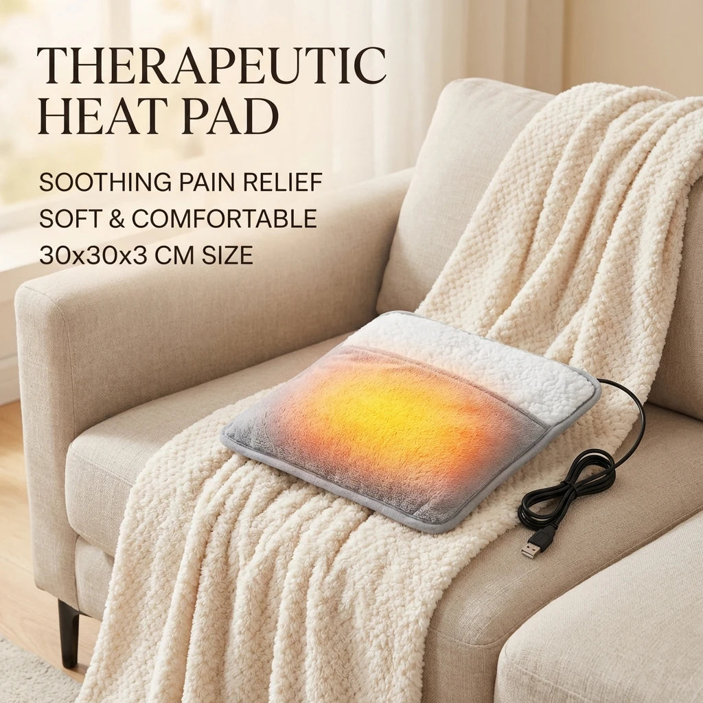 Winter Electric Foot Heating Pad USB Charging Soft Plush Washable Foot