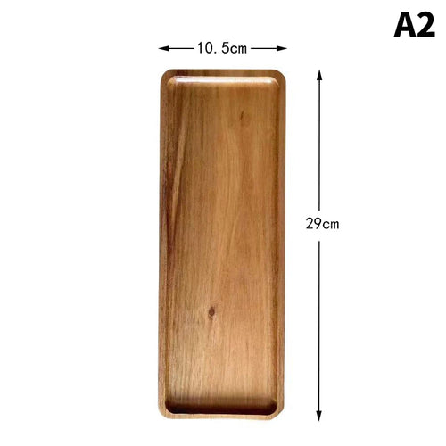 Tableware Solid Wood Food Tray Round Rectangle Dessert Plate