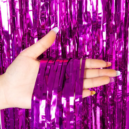 Cheap as a Party Metallic Tinsel Foil Fringe Curtains Backdrop for