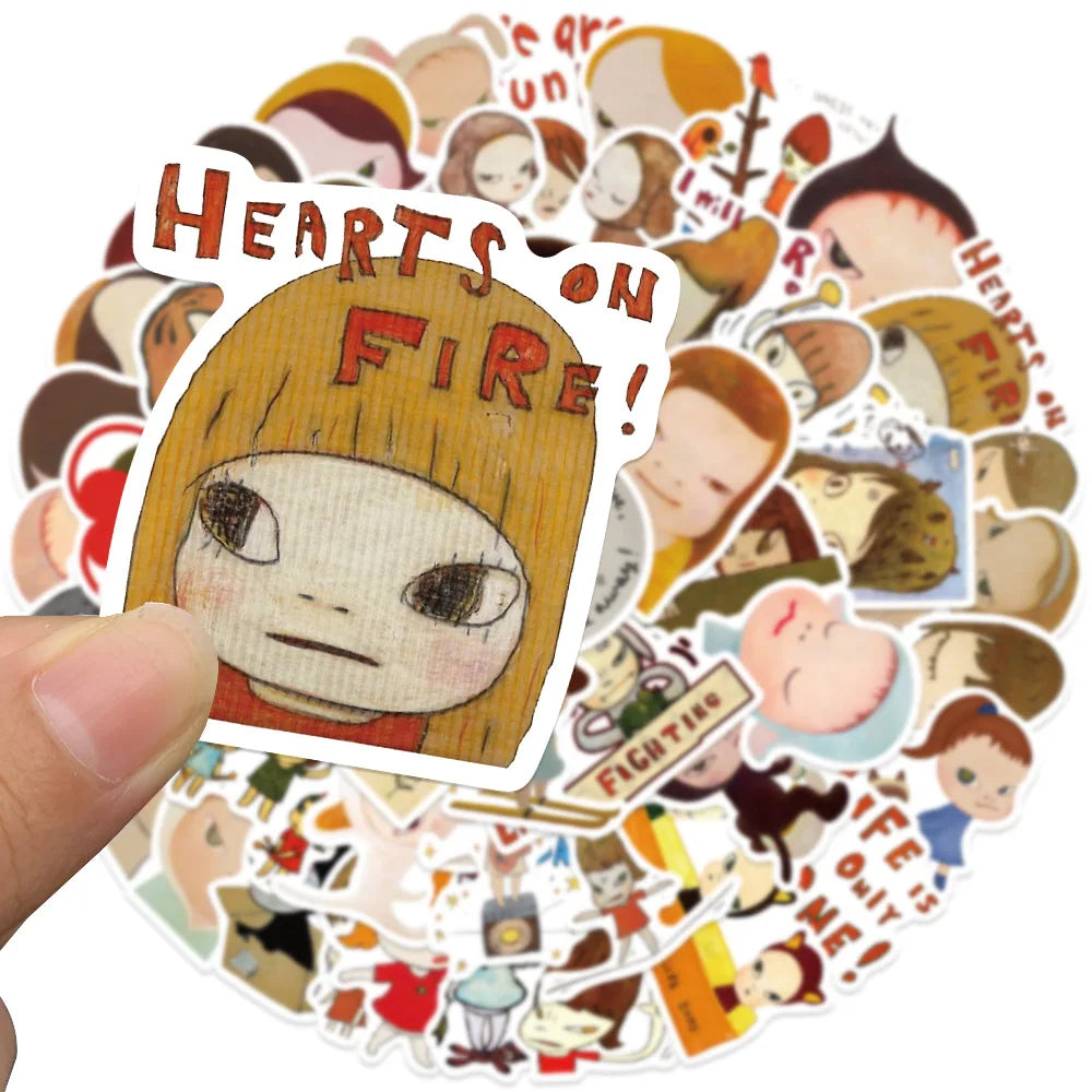50PCS Japan Nara Yoshitomo Stickers Cute Decal Laptop Motorcycle