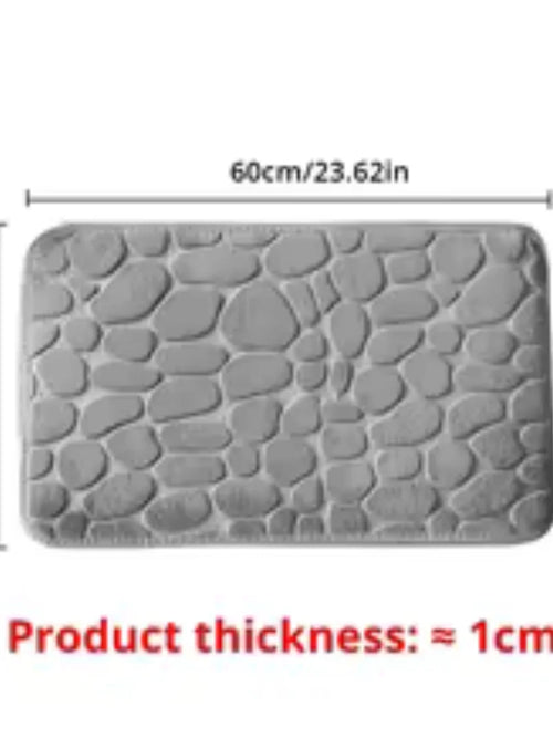 1pc Memory Foam Embossed Velvet Carpet Bathroom Living Room Non-Slip