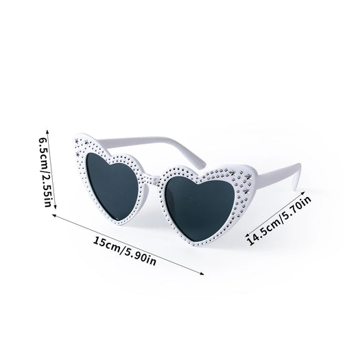 Bachelorette Party Heart Shaped Glasses Black White Pink Avocado Green