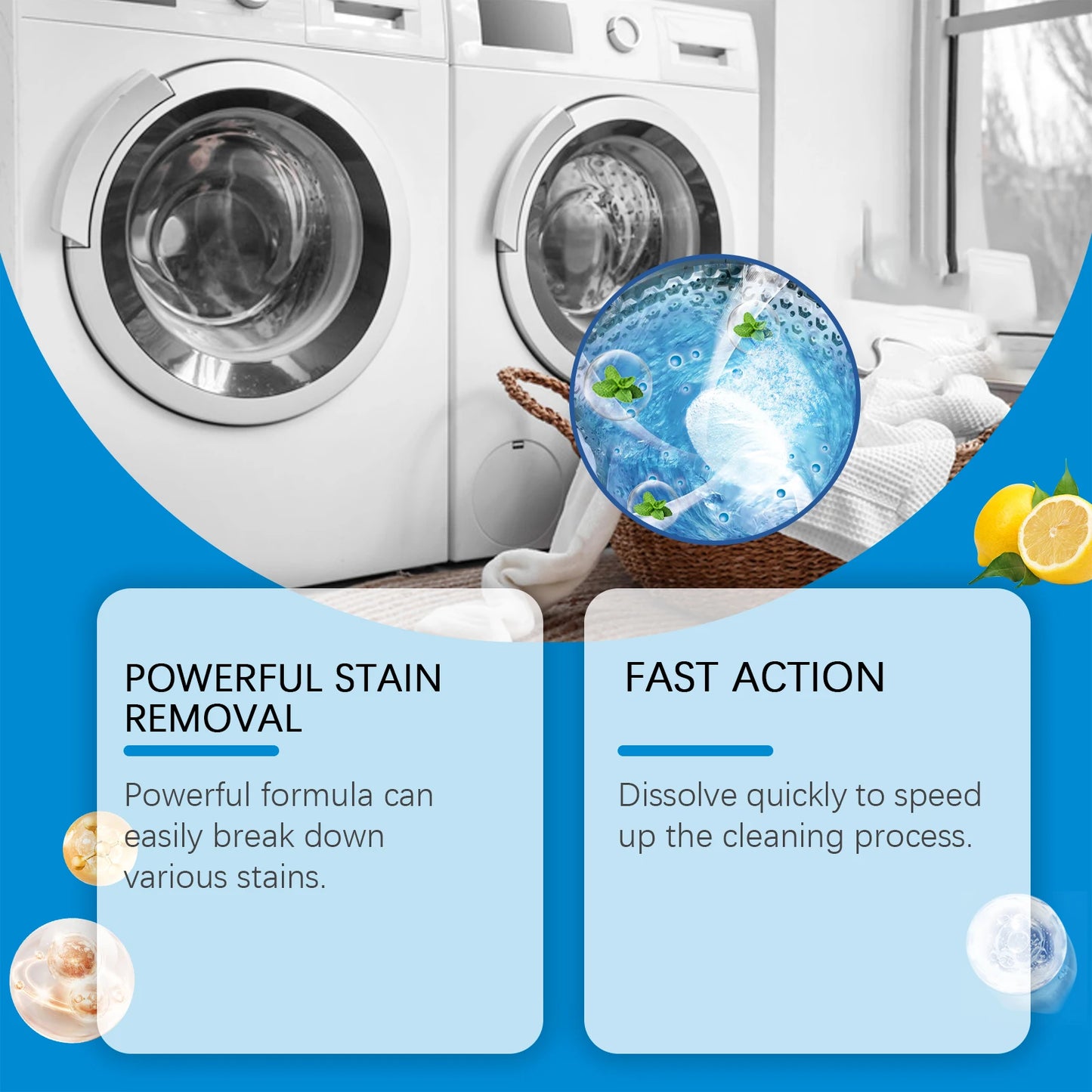 12PCS Washing Machine Cleaning Effervescent Tablets Deeply Cleans