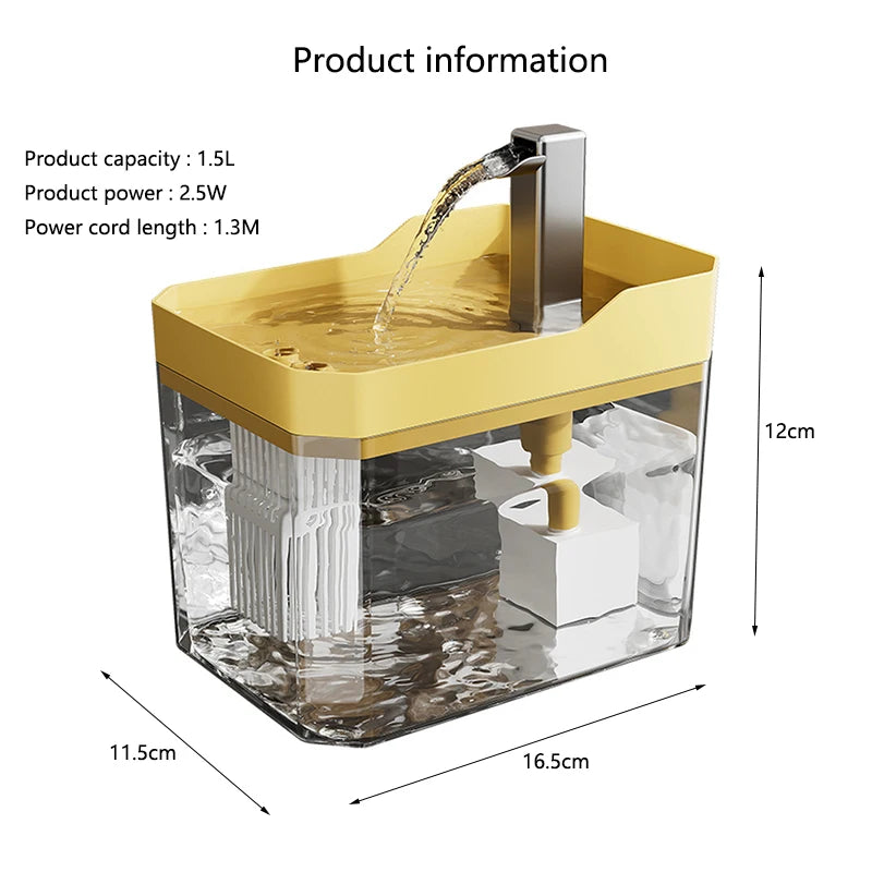 Transparent cat water dispenser plug-in automatic water drinker