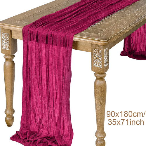 Semi-Sheer Gauze Table Runner Sage Cheesecloth Table Setting Dining