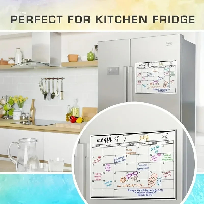 Magnetic Refrigerator Dry Erase Calendar Monthly Planner Whiteboard