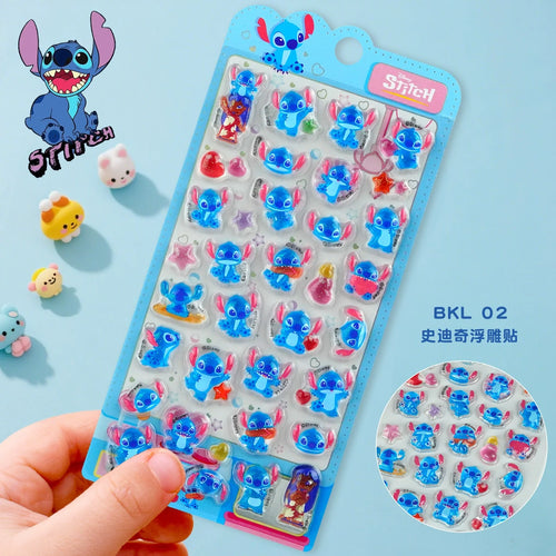 Genuine Stitch 3d Stereo Crystal Sticker Cute Cartoon Hand Account DIY