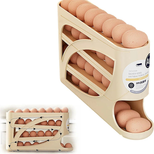 Automatic egg storage container, 4-layer design, refrigerator storage