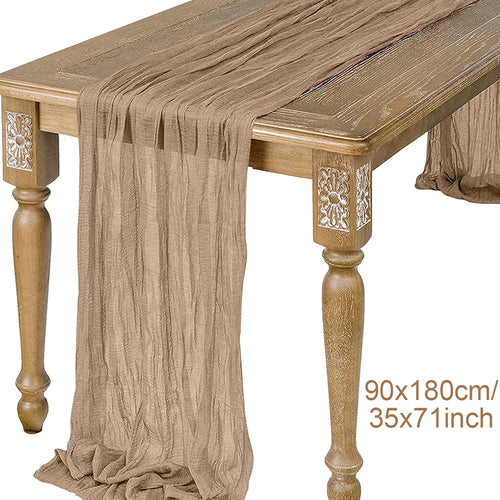 Semi-Sheer Gauze Table Runner Sage Cheesecloth Table Setting Dining