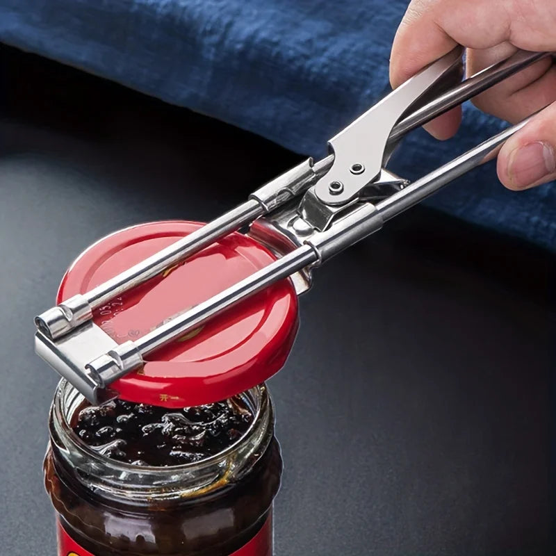 Adjustable Multi-Function Bottle Opener Stainless Steel Lids Off Jar