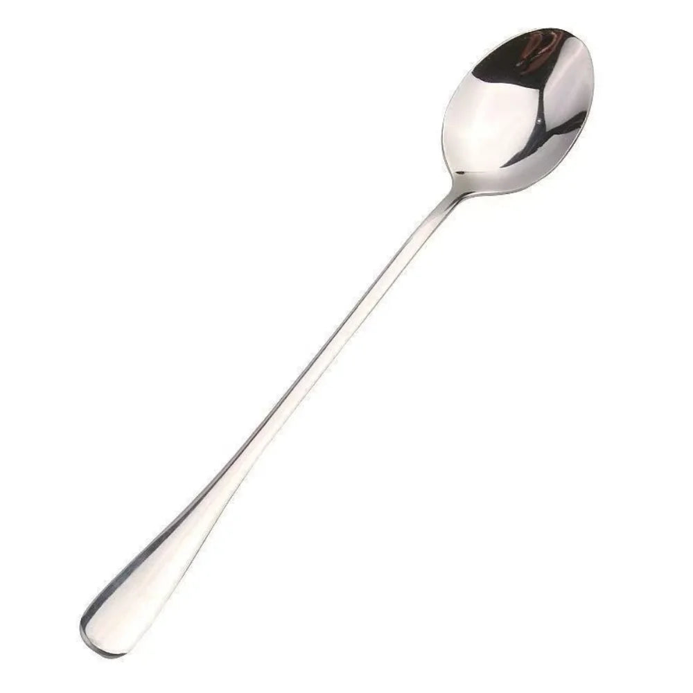 6PCS Long-handled spoon, thickened stainless steel coffee spoon,