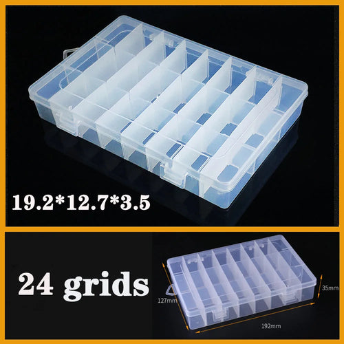Transparent Plastic box Screw Compartment Box Jewelry Earring Display