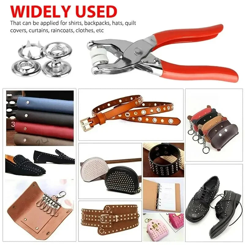 Stainless Buckle Installation Tool Set Metal Colour Pliers Snap Button