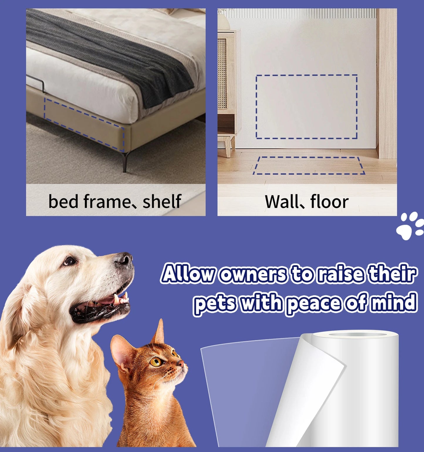 Anti Cat Scratch Furniture Protector, Single-Sided Sticky Couch