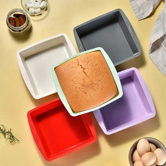 1/4Pcs Silicone Square Cake Plate Non-Stick Brownie Pot with Anti-Slip