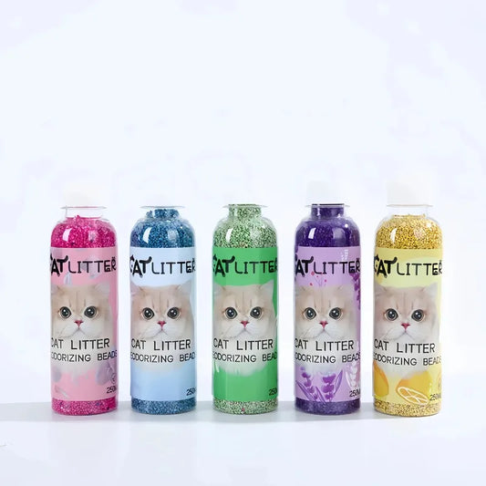 Cat Litter Deodorizing Beads Bottle - Odor Eliminator for Comfortable