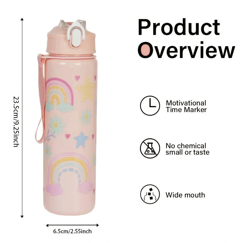 1pc 750ml 23OZ cartoon car series plastic water bottle, multiple