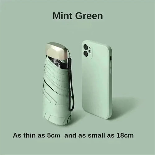 1Pc 55% Off Mini Sun Umbrella Pocket Rain Umbrella Vinyl Folding UV