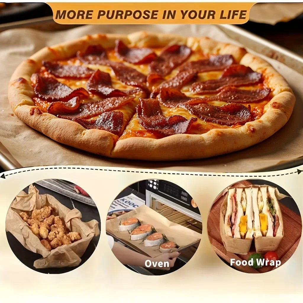 50/100Pcs Unbleached Baking Parchment Paper Sheets for Air Fryer Oven