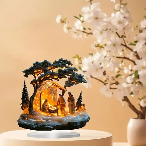 2D Flat Acrylic Tabletop Decoration for Jesus' Birth Scene Holiday