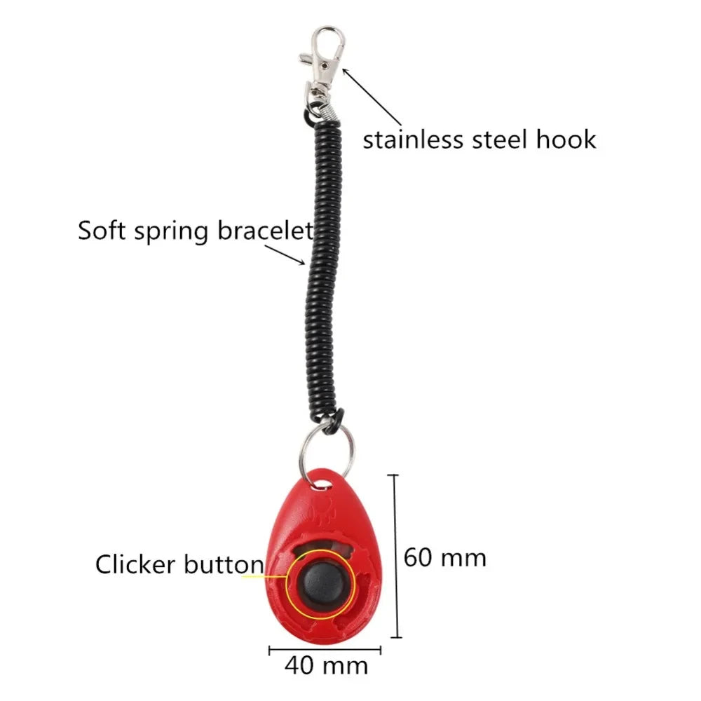 Dog Training Clicker Aid Adjustable WristStrap Sound Plastic Pet Cat