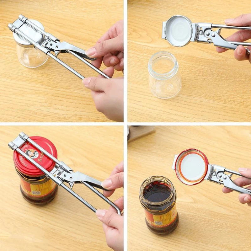 Adjustable Multi-Function Bottle Opener Stainless Steel Lids Off Jar