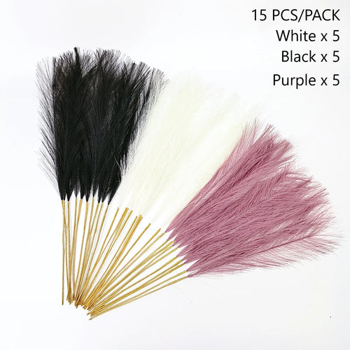 15Pc 55CM Artificial Pampas Grass Decor Bohemian Reed for DIY Floral