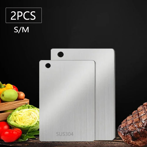 Double Sided 304 Stainless Steel Cutting Board Anti-Slip Chopping
