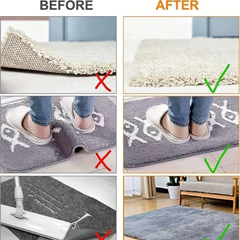 16/8pcs Carpet Non-slip Sticker Reusable Washable Anti Curling Carpet
