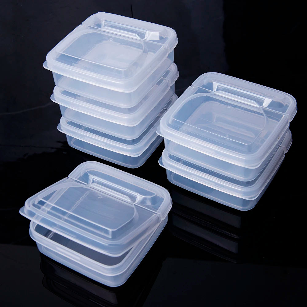 1PC Transparent plastic flip storage box, square PP box, small items,