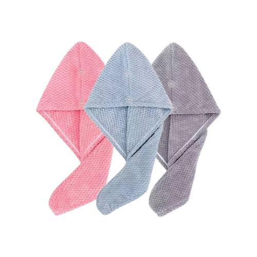 Solid color hair towel Textured dry hair cap 9.8 "X 25.5" absorbent