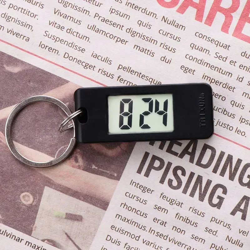 2025 Mini Electronic Clock Keychain - Elliptical, Digital Display.