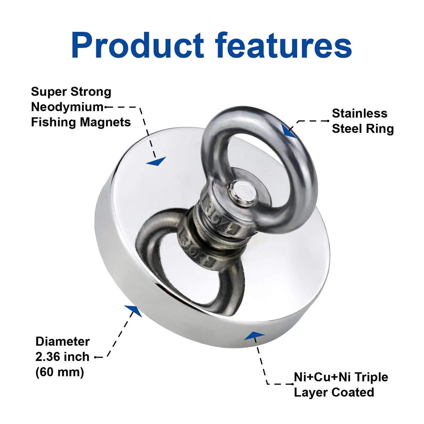 Super Strong Neodymium Fishing Magnet Hook N52 Heavy Duty Rare Earth