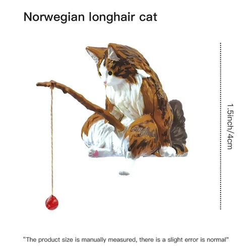 Fishing cat Car Interior Decoration Cute Resin With Pipe Glasses Auto