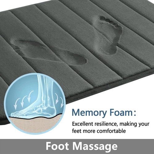 Super Absorbent Bath Mat Memory Foam Carpet Non-slip Bathroom Rug
