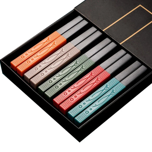 5Pairs High Quality Japanese Non-Slip Chopsticks Korean Home Hotel