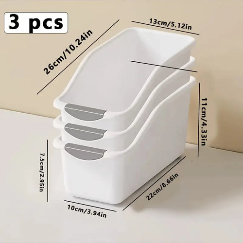 Curved Plastic Storage Bins Set - Multipurpose Home Organization Boxes