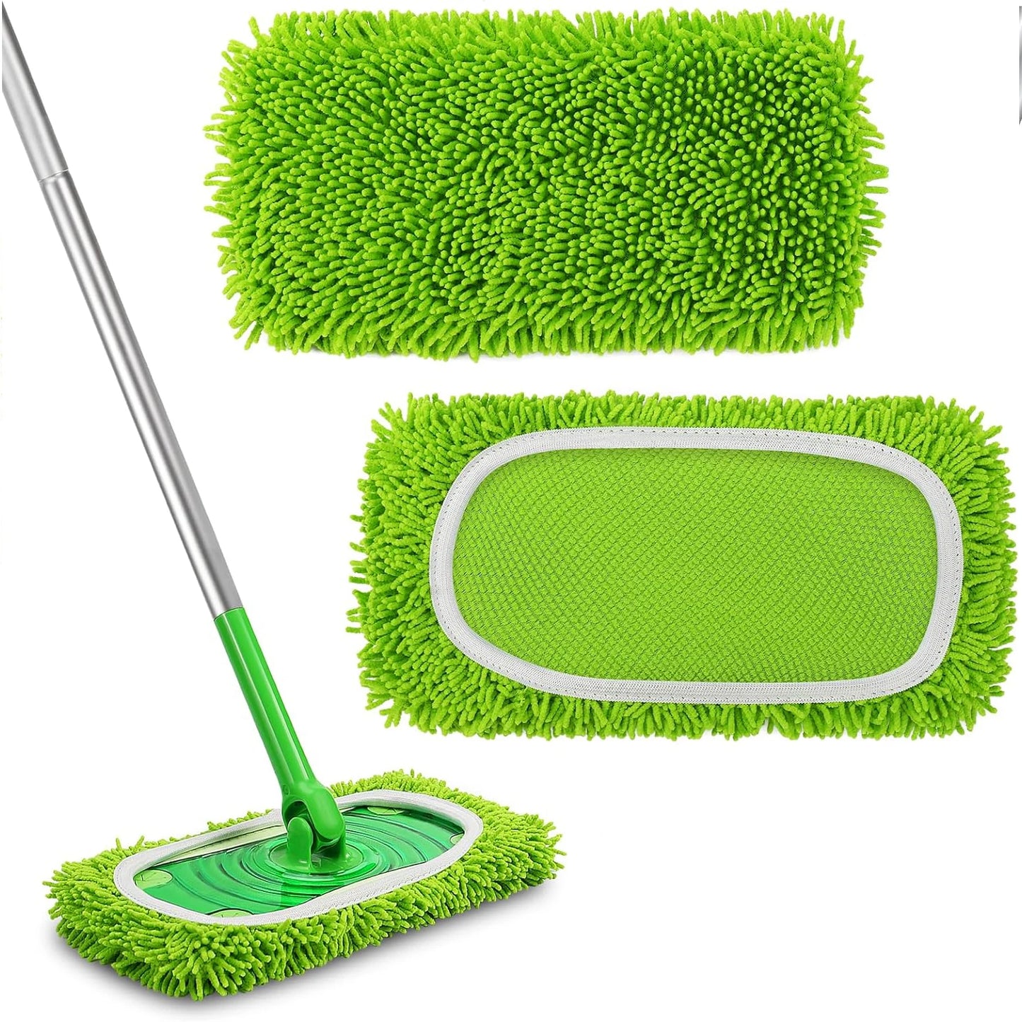 2 Pack Reusable Dry Sweeping Cloths Microfiber Wet Mop Pads Compatible