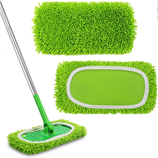 2 Pack Reusable Dry Sweeping Cloths Microfiber Wet Mop Pads Compatible