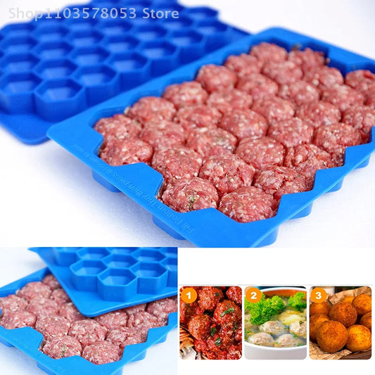 37 Grids Silicone Meatball Mold With Lid Honeycomb Rice Ball Maker