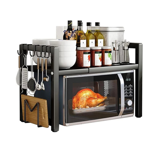 Microwave Oven Rack Adjustable Kitchen Microwave Stand with Cutting