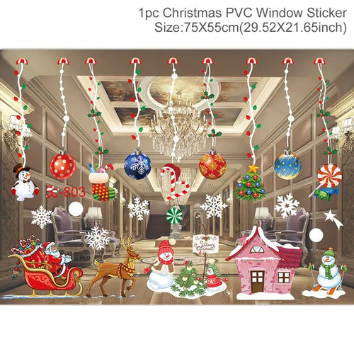 Christmas Window Stickers Merry Christmas Decorations for Home 2025